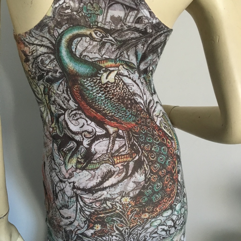 Peacock racerback long tank top - Picture 5 of 8